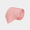 Light Pink with White Spots Printed Silk Tie