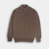 Wildebeest Brown Zip Neck Cashmere Sweater