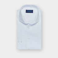 Classic Fit Plain White Cotton Shirt with Cut-away Collar & Two Button Cuff
