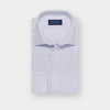 Contemporary Fit Lilac Houndstooth Check Cotton Shirt with Classic Collar & Two Button Cuff