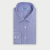 Classic Fit Blue End-on-End Cotton Shirt with Classic Collar & Two Button Cuff