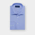Classic Fit Plain Blue End-on-End Cotton Shirt with Classic Collar & Two Button Cuff