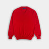 Red V-Neck Cashmere Sweater