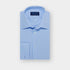 Classic Fit Plain Sky Blue Cotton Poplin Shirt with Classic Collar & Double Cuff