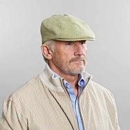 Olive Herringbone Silk Toni Cap