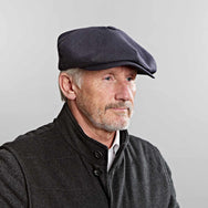 Dark Navy Linen Gatsby Cap