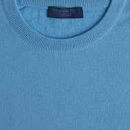 Adonis Blue Crew Neck 100% Long Sleeve Cashmere Sweater