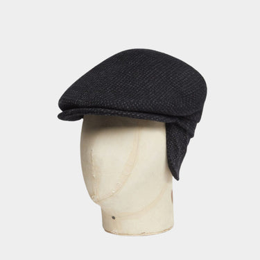 Black & Grey Bold Stitch Wool Toni Cap
