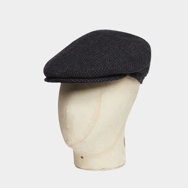 Black & Grey Bold Stitch Wool Toni Cap