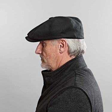 Black Linen Gatsby Cap