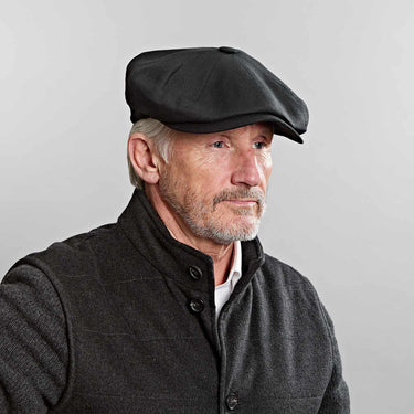 Black Linen Gatsby Cap