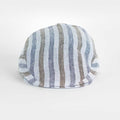 Blue Oxford Stripe Cotton Flat Cap