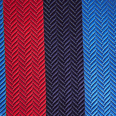 Blue, Red & Navy Block Stripe Silk Tie