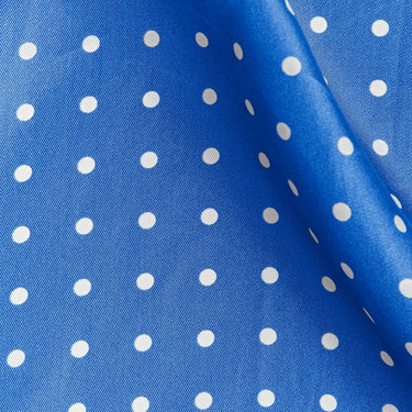 Blue & White Medium Spot Silk Pocket Square