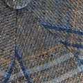 Blue With Brown & Navy Overcheck Cotton & Linen Toni Cap