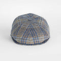 Blue With Brown & Navy Overcheck Cotton & Linen Toni Cap
