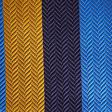 Blue, Yellow & Navy Block Stripe Silk Tie