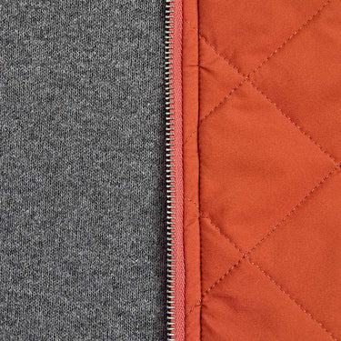 Brick Red Quilted Gilet with Navy Knitted Back