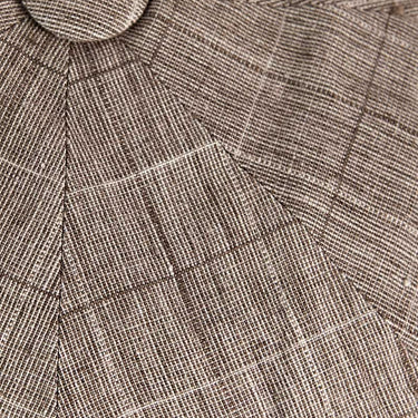 Brown Checked Linen Gatsby Cap
