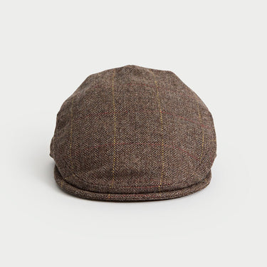 Brown & Coffee Square Check Wool Flat Cap