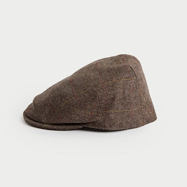 Brown & Coffee Square Check Wool Flat Cap