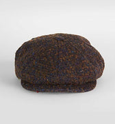 Brown Large Pick & Pick Donegal Tweed Pure Wool Gatsby Cap