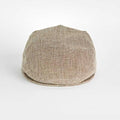 Brown Micro Herringbone Cotton & Linen Mix Flat Cap