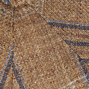Brown & Navy Overcheck Cotton & Linen Toni Cap