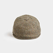 Brown POW Check Donegal Tweed Wool Toni Cap