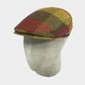 Brown, Red & Yellow Checked Herringbone Wool Harlem Cap
