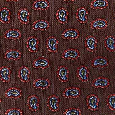 Brown Silk Tie With Small Bean Motif