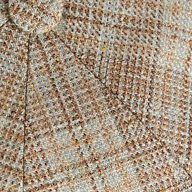 Brown With Grey Check Silk & Wool Toni Cap