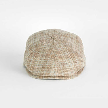 Brown With Grey Check Silk & Wool Toni Cap