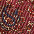 Burgundy Paisley Motif Printed Silk Tie