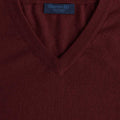 Burgundy V - Neck Cashmere Sweater