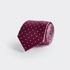Burgundy & White Spot Herringbone Silk Tie