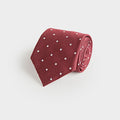 Burgundy & White Spot Silk Tie