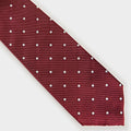 Burgundy & White Spot Silk Tie