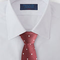 Burgundy & White Spot Silk Tie