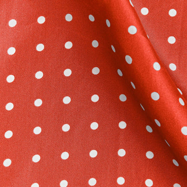Burnt Orange & White Medium Spot Silk Pocket Square
