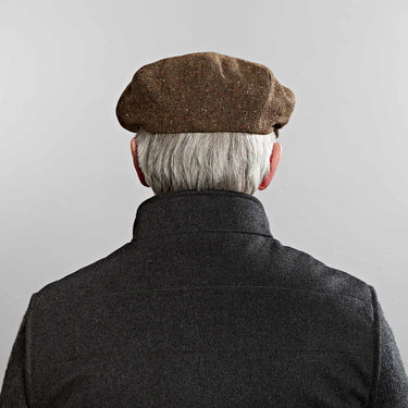 Camel Pick & Pick Donegal Tweed Wool Gatsby Cap