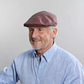 Claret Linen Flat Cap