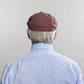 Claret Linen Flat Cap
