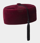 Claret Red Smoking Cap