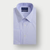 Classic Fit Blue Sea Island Quality End - on - End Cotton Shirt with Classic Collar & Double Cuff