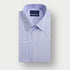 Classic Fit Blue Sea Island Quality End - on - End Cotton Shirt with Classic Collar & Double Cuff
