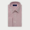 Classic Fit Burgundy Pinstripe Cotton Shirt with Classic Collar & Double Cuff