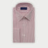 Classic Fit Burgundy Pinstripe Cotton Shirt with Classic Collar & Double Cuff