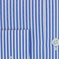 Classic Fit, Classic Collar, 2 Button Cuff Shirt in a Blue & White Medium Bengal Poplin Cotton
