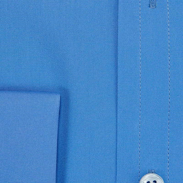 Classic Fit, Classic Collar, Double Cuff Shirt in a Plain French Blue Poplin Cotton